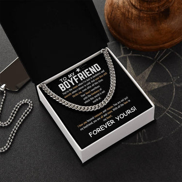 To My Boyfriend - Cuban Link Chain - Gift Set - SLDDL0056 - Sunshine Letters Co